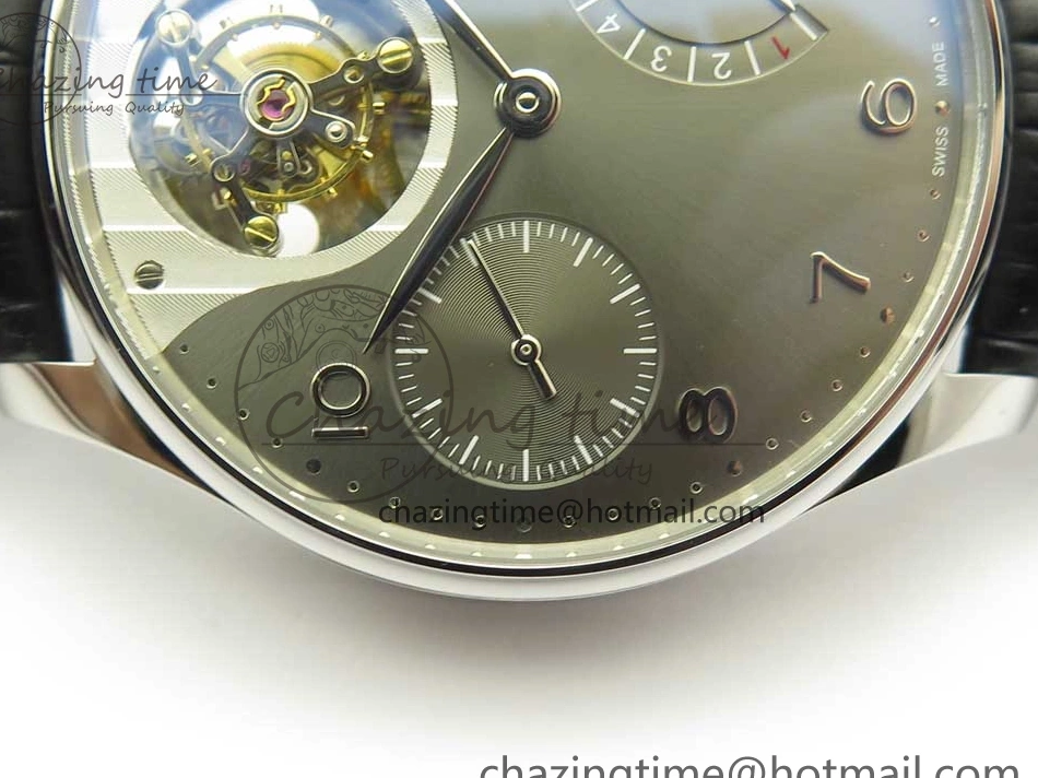 MIROTIME 0809 Portuguese Tourbillon IW5046 SS ZF Best Edition Gray Dial on Black Leather Strap SunProtective 7147